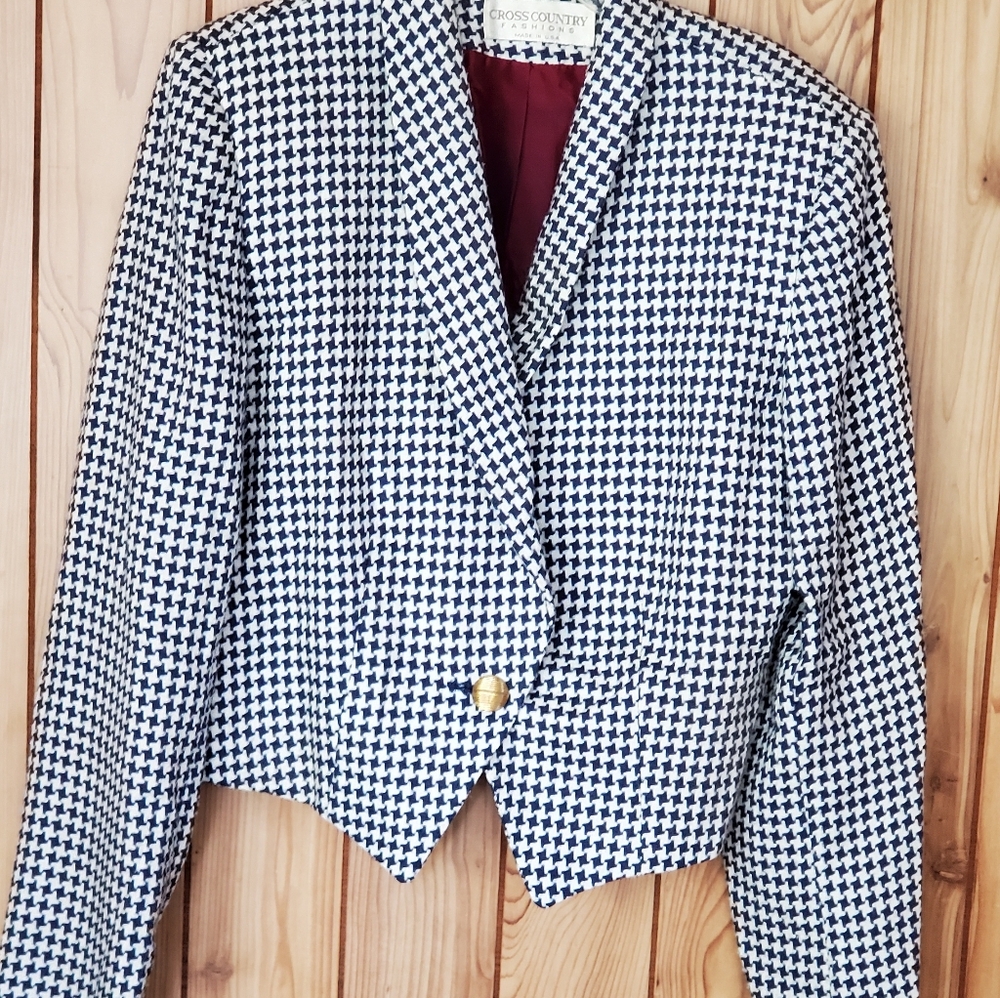 Vintage Cross Country Fashions Herringbone Blazer Size 8T